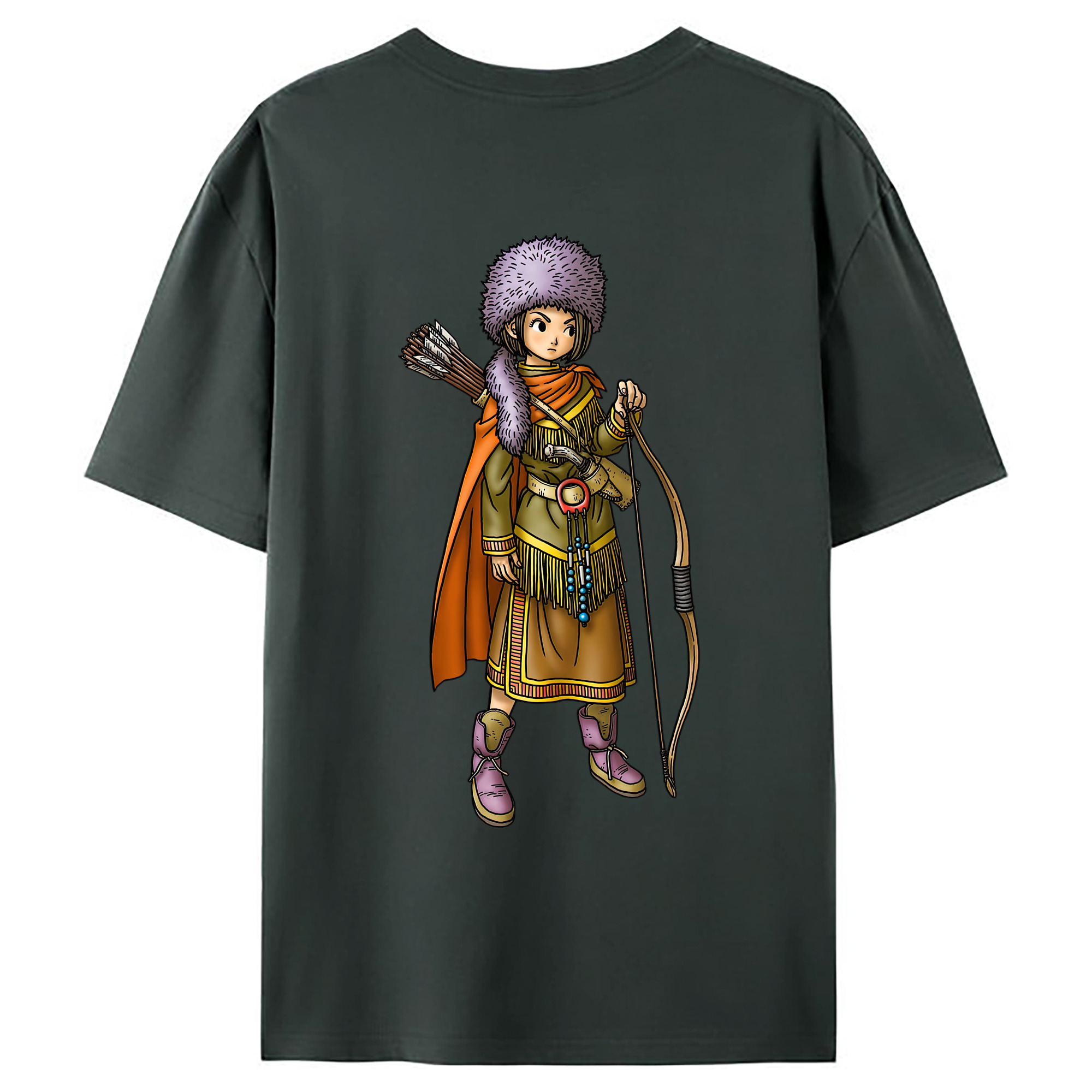 （画像用） ドラゴンクエスト Doragon Kuesuto Dragon Quest 綿100％ メンズ半袖Tシャツ（バックプリント） 通気性